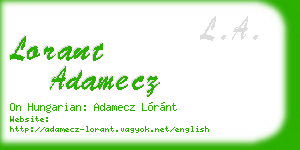 lorant adamecz business card